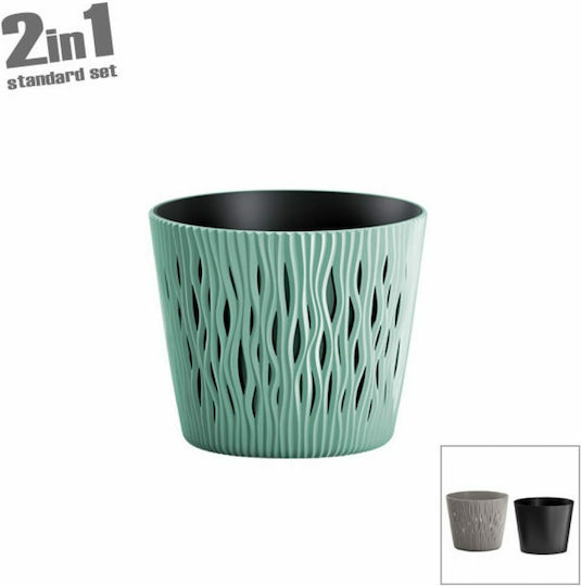 Marhome Sandy Саксия Пластмаса Bay Leaf Mint 12.8x12.8x11.1см.