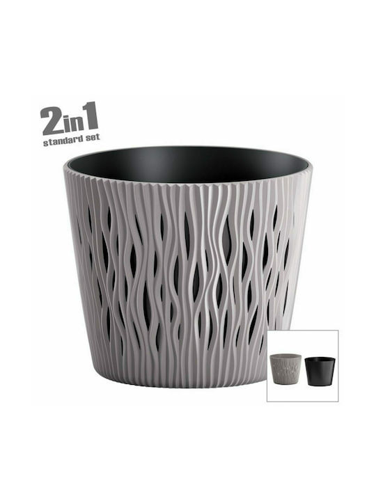 Marhome Sandy Flower Pot 2 in 1 26.2x22.2cm Mocha 13-16-260-3 09-DSR260-7529U