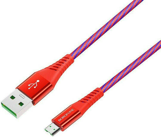 Borofone BU13 Craft Braided USB 2.0 to micro USB Cable Κόκκινο 1.2m