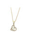 Gold Necklace K14 with Double Heart