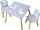 Alpaka Kids Table and Chairs Set made of Wood Gray