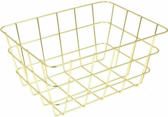 JK Home Decoration Decorative Basket Metallic Gold 24x18x21cm