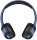 Borofone Wireless / Wired On Ear Headphones with 8 hours of Operation Blue