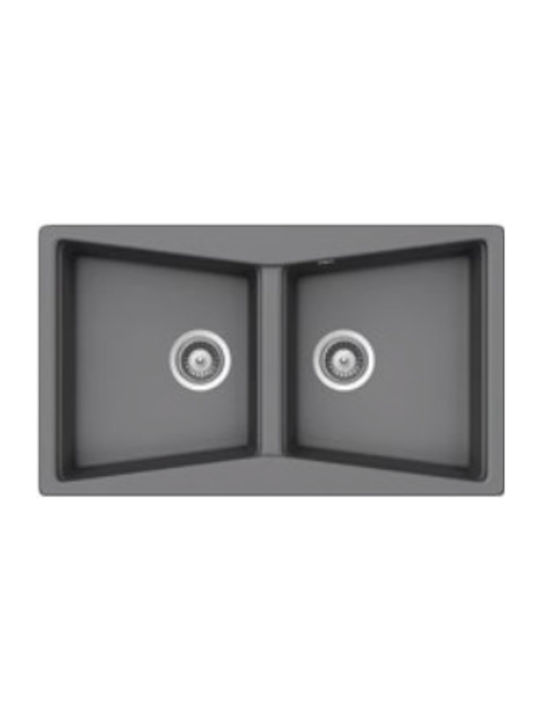 Schock Cristalite City 32290-1451 Drop-In Küchenspüle aus künstlichem Granit BxT50cm Concrete Beton