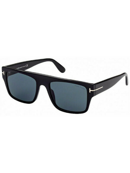 Tom Ford Men's Sunglasses with Black Acetate Frame and Blue Lenses FT0907 01V