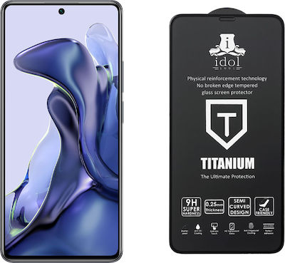 Idol 1991 Titanium Full Glue Tempered Glass Μαύρο (Xiaomi 11T / 11T Pro)