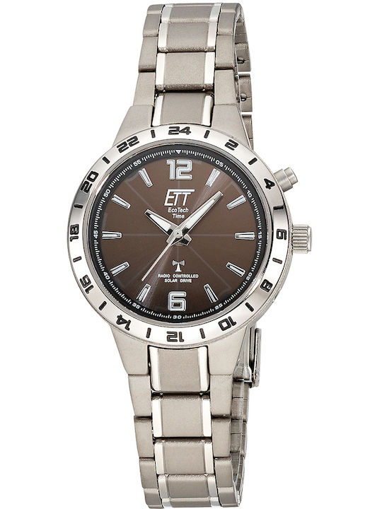ETT Funk Γυναικείο Ρολόι 32mm Solar με Ασημί Με...
