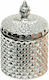 Faitakis Pack Φοντανιέρα Glas mit Deckel 8.3x8.3x13.8cm Silber