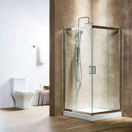 Tema Καμπίνα Ντουζιέρας με Συρόμενη Πόρτα 120x120x180cm Clear Glass