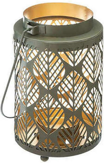 Atmosphera Fancy Tabletop Metallic Lantern Green 8.5x8.5x13.5cm