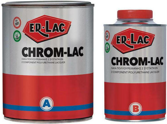 ER-LAC Chrom-Lac Λάκα Πολυουρεθάνης 2 Συστατικών Διαλύτου Λευκό Ματ 1.5lt 1.5kg