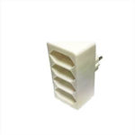 4-Outlet T-Shaped Wall Plug White