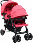 vidaXL Adjustable Double Stroller Suitable for Newborn Red