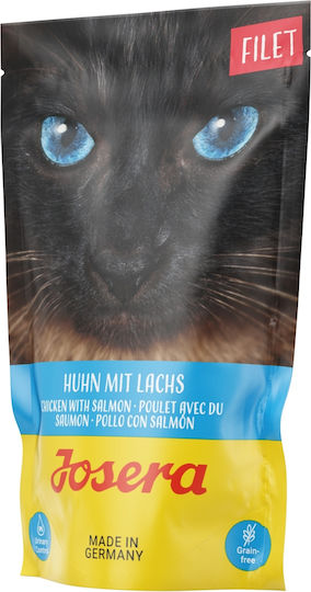 Josera Cat Pouch Filet Wet Food for Adult Cats in Pouches with Chicken and Salmon Grain-Free 70gr