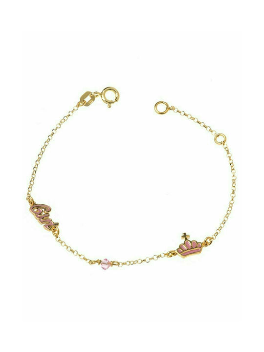 Children's bracelet made of gold plated silver