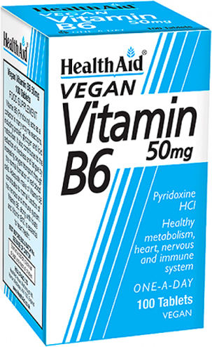Health Aid B6 1 Βιταμίνη για την Υγεία του Νευρικού Συστήματος 50mg 100 ταμπλέτες
