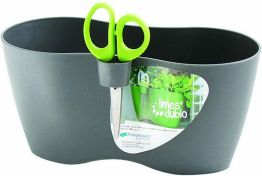 Marhome Limes Dublo Pot Plastic Graphite 25x12x12cm.