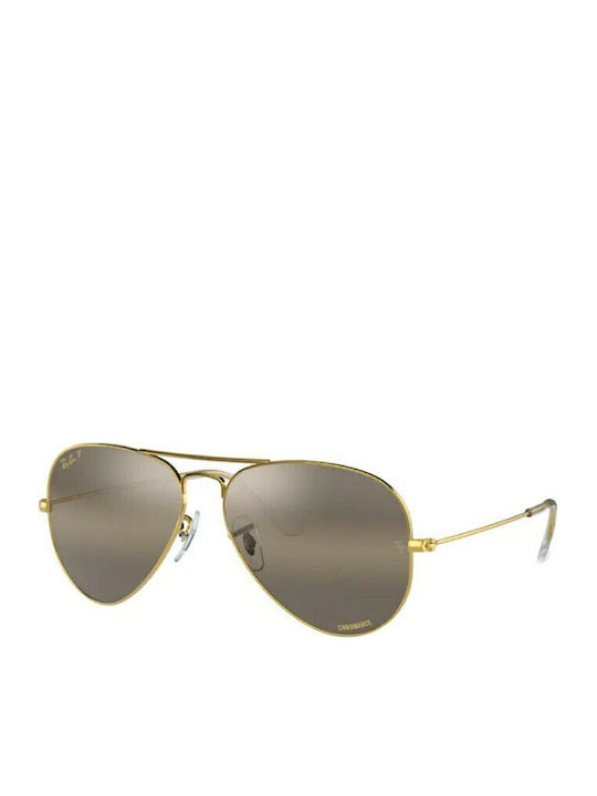 Ray Ban Aviator Unisex Sunglasses with Gold Met...