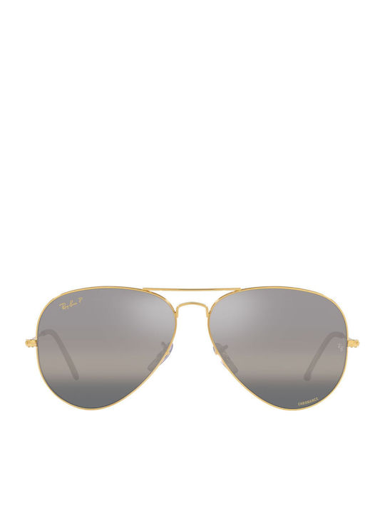 Ray Ban Aviator Unisex Γυαλιά Ηλίου με Χρυσό Με...