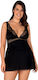 Obsessive Klarita Sexy Σετ με Ρόμπα Babydoll & Thong Plus Size Black
