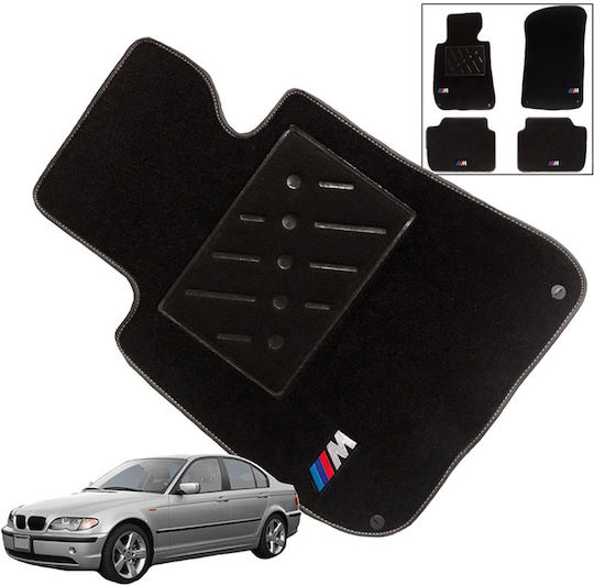 Carner Σετ Μπροστινά και Πίσω Πατάκια 4τμχ για BMW Σειρά 3 1998-2005 Μαύρα
