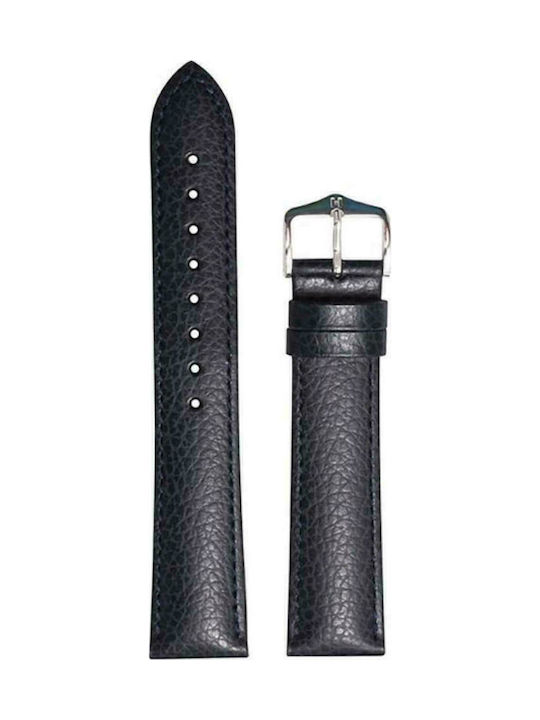 Hirsch Kansas Δερμάτινο Λουράκι Μαύρο 28mm