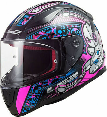 LS2 Rapid Mini Voodoo Junior Kids Full Face Helmet ECE 22.05 1200gr Black/Pink FF353JVFP