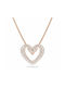 Swarovski Una Small Necklace with design Heart with Rose Gold Plating