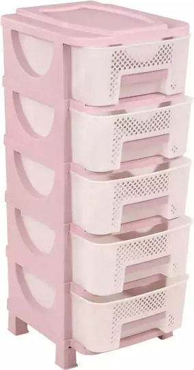 Homeplast Ούμα Durchlöchert Schubladen Kunststoff Rosa 5 Steckplätze 42x38x95cm