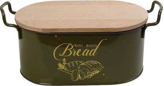 Espiel Bread Box with Lid Metallic Green 39.5x20x16cm