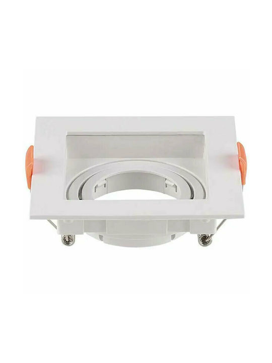 V-TAC Square Plastic Frame for Spot GU10 in White color 10.2x10.2cm