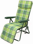 Velco Sunbed-Armchair Beach with Reclining Multiple Slots Green