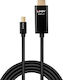 Lindy Cable mini DisplayPort male - HDMI male 0.5m Μαύρο (40910)