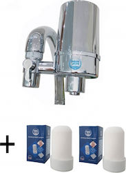 Aqua Pure AP 2000 Inox Activated Carbon Faucet Mount Water Filter with 2 Extra Replacement Cartridges AP 3000