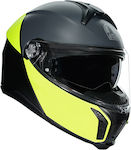 AGV Tourmodular Flip-Up Helmet with Sun Visor ECE 22.06 Matt Black/Yellow KR7751