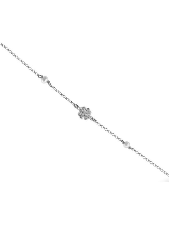 Bracelet made of silver with four leaf clover