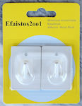 Plastic Hanger Kitchen Hook with Sticker White 2pcs 7052-ΟΑ