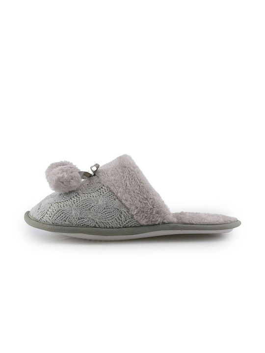 Love4shoes 1222-0109 Women's Slipper with Fur In Gray Colour