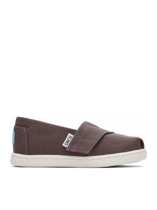 Kids Espradrilles with Hoop & Loop Closure Gray Classic Canvas