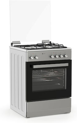 Thermogatz TGS 3521 IX Κουζίνα 60lt με Εστίες Υγραερίου & Ρεύματος Π60εκ. Inox