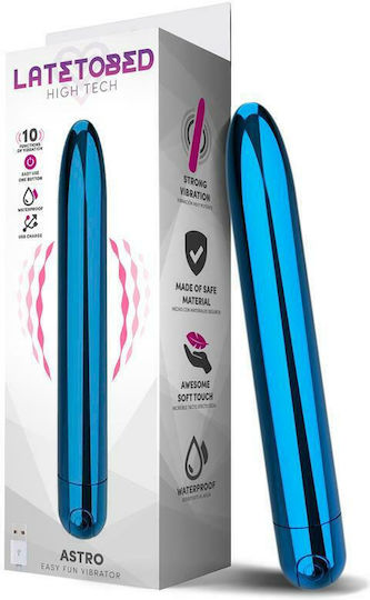 LateToBed Astro Κλασικός Δονητής Easy Fun Vibrator 18.5cm Blue