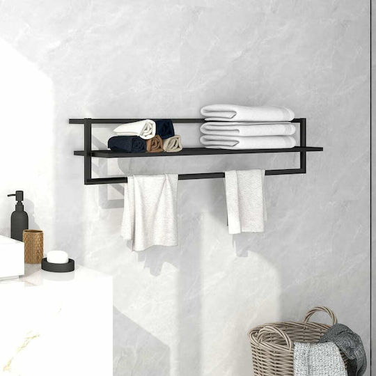 vidaXL Triple Wall-Mounted Bathroom Shelf Unit ​95x25cm Black