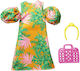 Barbie Tropical Dress With Off-Shoulder Puffy S...