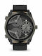 Police Wing Herrenuhr 51mm Chronograph Batterie mit Schwarz Lederarmband