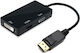 ATC 02.002.0020 Μετατροπέας DisplayPort male σε DVI-D / HDMI / VGA female