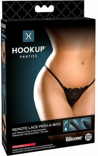 Pipedream Hook Up Panties Peek-a-Boo cu Funcție Wireless și Vibrație