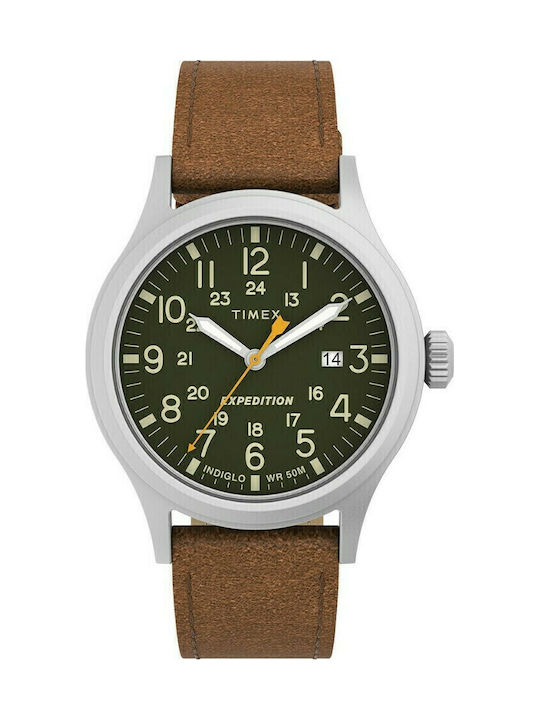 Timex Expedition Scout Uhr Batterie mit Lederarmband