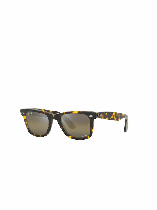 Ray Ban Wayfarer Sunglasses with Brown Tartaruga Plastic Frame and Brown Gradient Polarized Mirror Lens RB2140 1332/G5