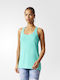 Adidas Prime Women's Athletic Blouse Sleeveless Turquoise