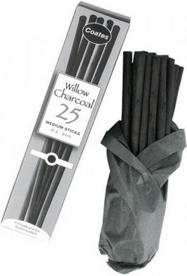 Coates English Willow Κάρβουνο Ζωγραφικής 25τμχ